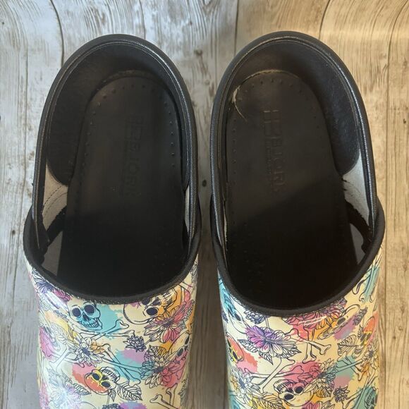 BJORK PROFESSIONAL Bonita Skull Multicolor Leather Clogs EU Size 40-41 US 9-10 - Picture 9 of 9
